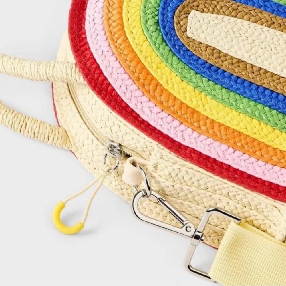NWT Colorful Rainbow Woven Handbag, perfect for PRIDE - Picture 3 of 9